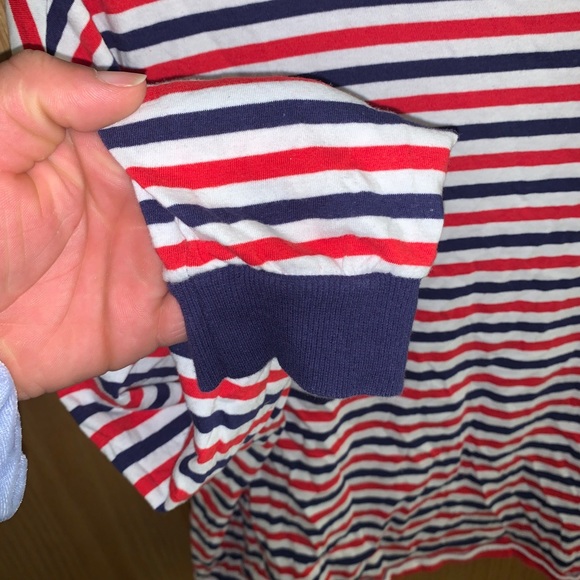 horizontal multi color long sleeve crop top - Picture 3 of 3